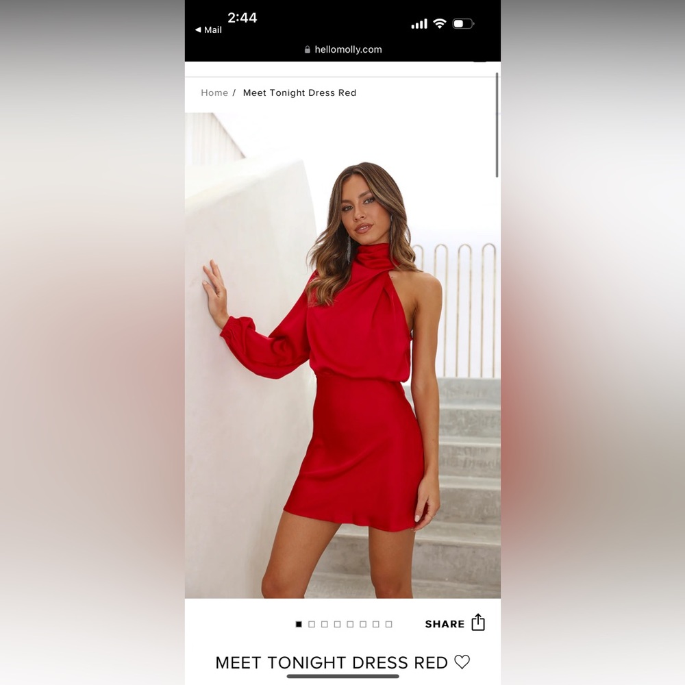 Hello Molly Meet Tonight Dress Red Medium. Only worn once!